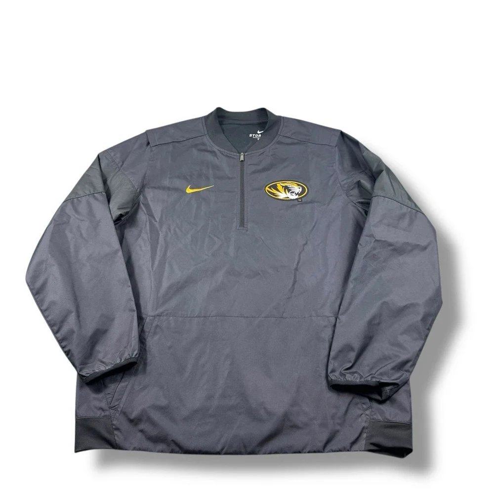 Nike Storm-Fit Missouri Tigers Mizzou Black 1/4 Zip Pullover Jacket Mens L EUC